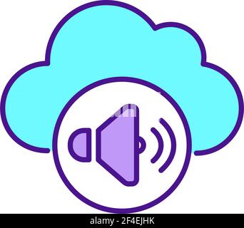 Online music storage service RGB color icon Stock Vector