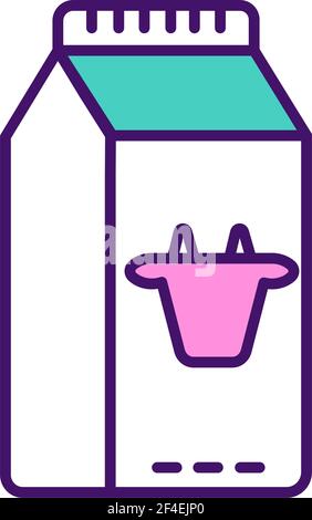 Cow milk RGB color icon Stock Vector