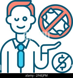 Strategic bankruptcy RGB color icon Stock Vector