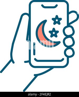 Phone nighttime mode RGB color icon Stock Vector