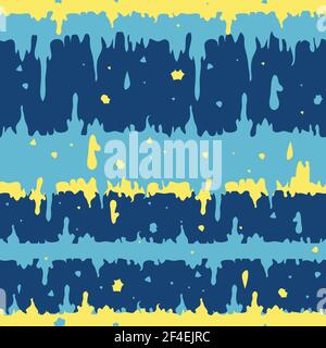 Seamless vector pattern with blue melting fabric texture. Abstract repeat painted background. Fashion textile design. Stock Vector