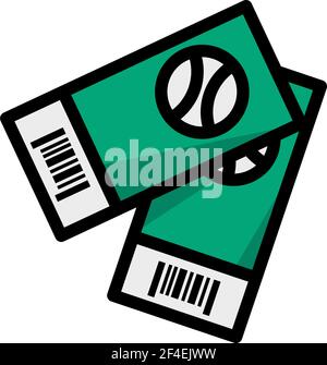 Baseball Tickets Icon. Editable Thick Outline With Color Fill Design. Vector Illustration. Stock Vector