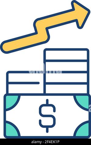 Raising capital RGB color icon Stock Vector