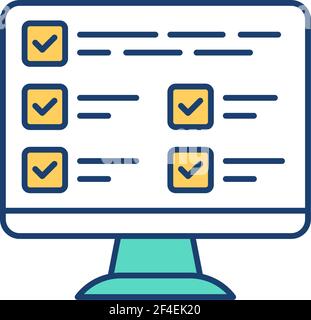 Software for scheduling RGB color icon Stock Vector