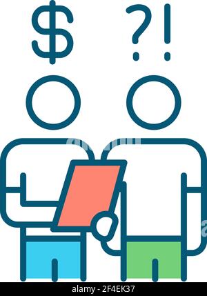 Debt collector RGB color icon Stock Vector