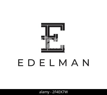 Initial letter type E black elegant logo design. Abstract minimalist vector icon with E monogram for a business brand identity. Stock Vector