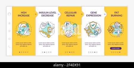 Healthy dieting effects onboarding vector template Stock Vector