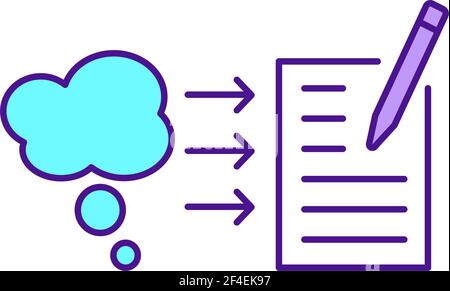 Writing RGB color icon Stock Vector