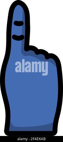 Fans Foam Finger Icon. Editable Thick Outline With Color Fill Design. Vector Illustration. Stock Vector