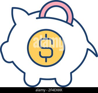 Savings account RGB color icon Stock Vector