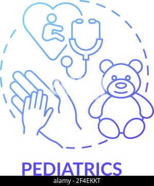 Pediatrics blue gradient concept icon Stock Vector