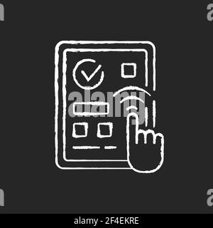 Predictive touch technology chalk white icon on black background Stock Vector