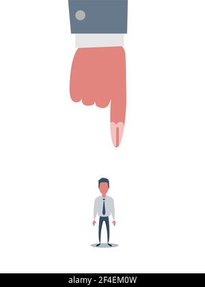 Big hand - man under pressure Stock Vector