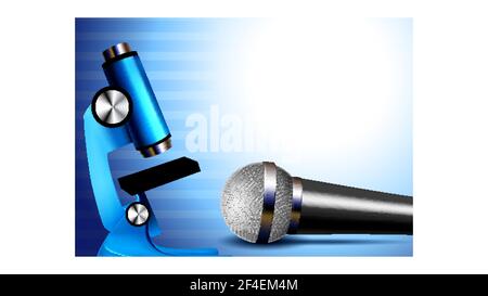 Science Conference Creative Promo Poster Vector Illustration Stock Vector