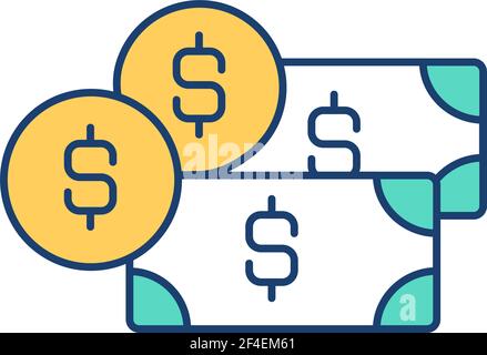 Money RGB color icon Stock Vector
