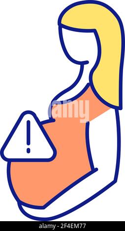 Birth defects RGB color icon Stock Vector