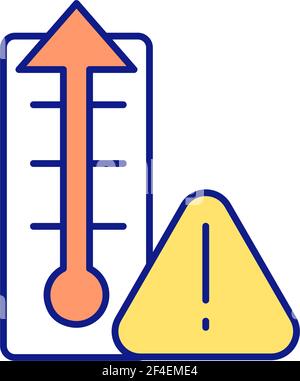 Temperature increase RGB color icon Stock Vector