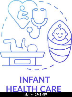 Infant health care blue gradient concept icon Stock Vector