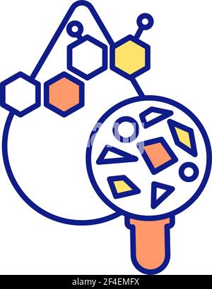 Environmental pollution with microplastic particles RGB color icon Stock Vector