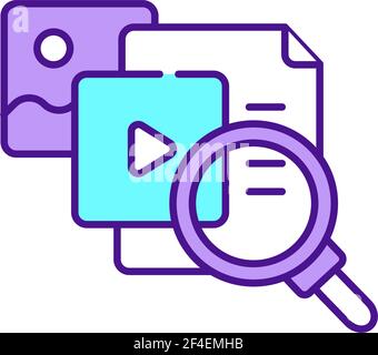 Media literacy RGB color icon Stock Vector