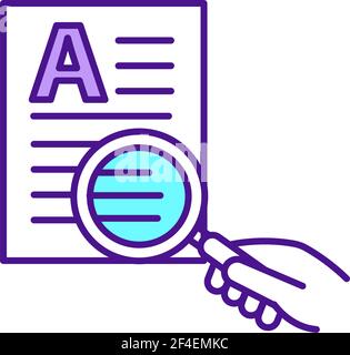 Context recognition RGB color icon Stock Vector