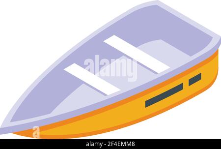 Wood rescue boat icon. Isometric of Wood rescue boat vector icon for web design isolated on white background Stock Vector