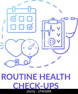 Routine health checkups blue concept icon Stock Vector Image & Art - Alamy