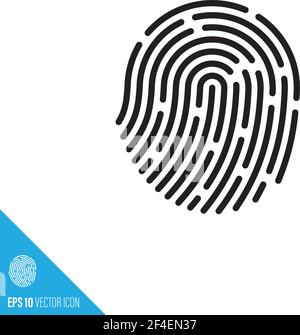 Fingerprint vector icon. Cyber security and biometric identification symbol. Stock Vector