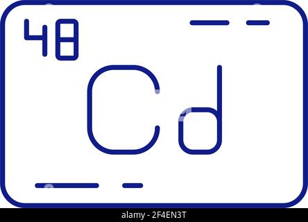 Chemical element cadmium RGB color icon Stock Vector