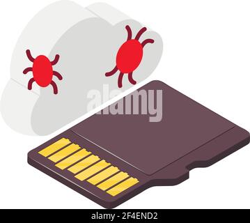 Cloud bug icon. Isometric illustration of cloud bug vector icon for web Stock Vector