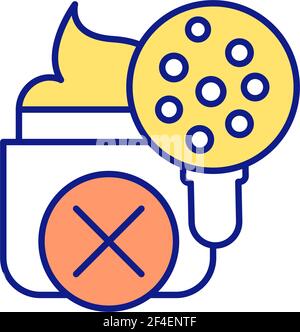 Environmental pollution with microplastic particles RGB color icon Stock Vector