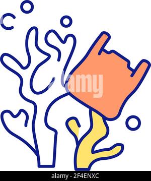 Water pollution RGB color icon Stock Vector