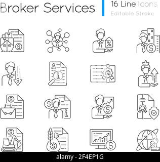 Brokerage icon, linear isolated illustration, thin line vector, web ...