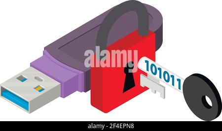 Data protection icon. Isometric illustration of data protection vector icon for web Stock Vector