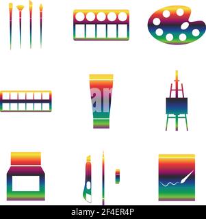 Vector rainbow Icons set arts. Gradient EPS 10 Stock Vector