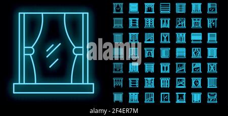 Neon venetian blind and sun Jalousie close sun Jalousie shutdown light ...
