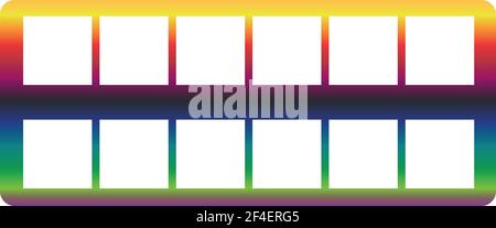 Watercolor paintbox icon of a set. Rainbow gradient vector EPS 10 Stock Vector