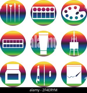 Vector rainbow Icons set arts. Gradient EPS 10 Stock Vector