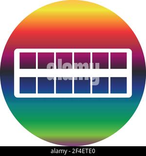 Watercolor paintbox icon of a set. Rainbow gradient vector EPS 10 Stock Vector