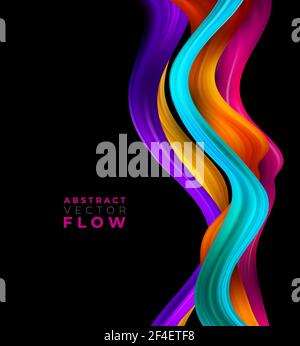 Abstract colorful vector background, color flow liquid wave for design brochure, website, flyer. Stock Vector