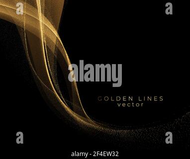 Abstract shiny color gold wave design element Stock Vector