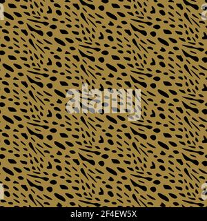 Vector seamless pattern of serval cat skin. Background design, textile decoration, animalistic print. Stock Vector