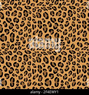 Vector seamless pattern of leopard skin. Background design, textile decoration, animalistic print. Stock Vector