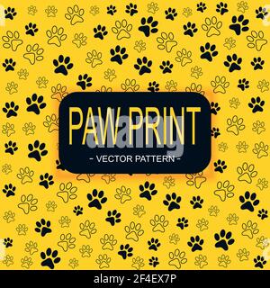 Pattern Many animal footprints of different sizes - Vector illustration Stock Vector