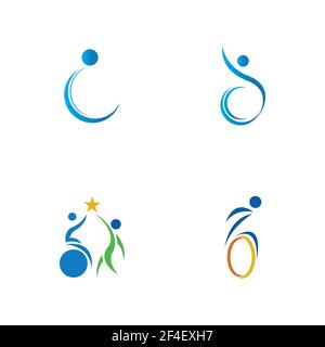 disability logo set vector illustration design template - vector Stock Vector