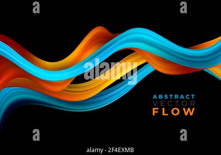 Abstract colorful vector background, color flow liquid wave for design brochure, website, flyer. Stock Vector