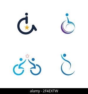 disability logo set vector illustration design template - vector Stock Vector