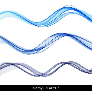 Vector blue color abstract wave design element Stock Vector