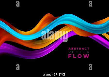 Abstract colorful vector background, color flow liquid wave for design brochure, website, flyer. Stock Vector