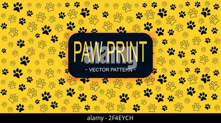 Pattern Many animal footprints of different sizes - Vector illustration Stock Vector